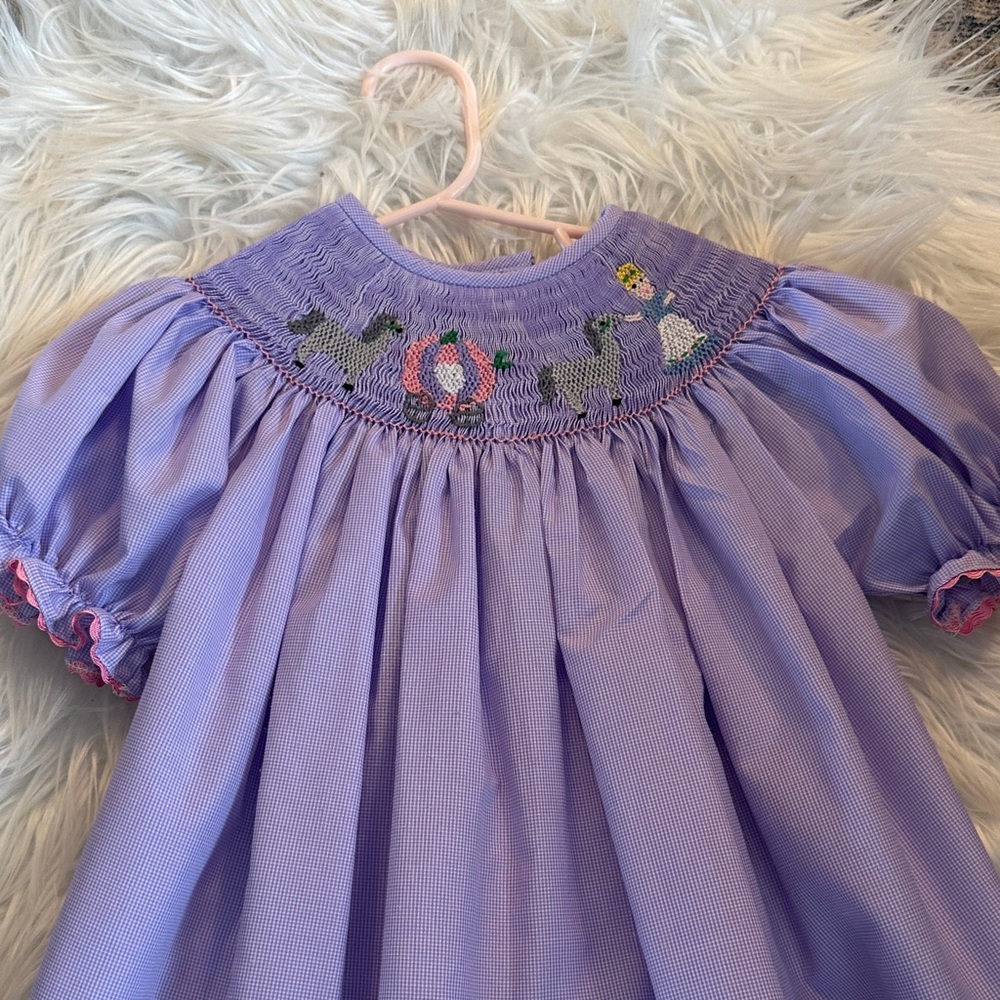 Cinderella Smocked Dress with Embroidery size 4